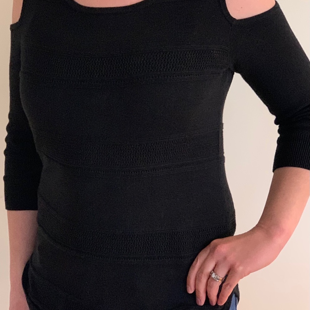 The limited NWT Cold shoulder black knit sweater - Picture 3 of 6